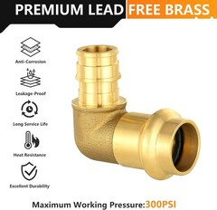 Reliable 5-Pack Lead-Free Brass Elbow, 1/2″ PRESS x 1/2″ PEX-A Plumbing Solution