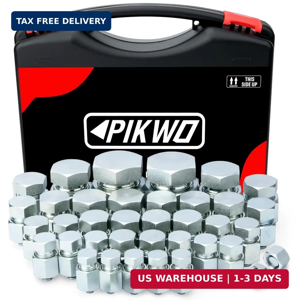 72 Pcs DIN Light Duty Cap & Plug Assortment Hydraulic Adapter Fitting Kit Set, G