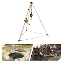 Confined Space Tripod Kit w/ 1200lb Winch 5-6.5ft Adjustable Legs Rescue Tripod