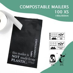 Compostable Mailer Biodegradable Satchel Post Packaging Black XS,S,M,L 100 Pack