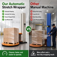 4400LBS Industrial Automatic Pallet Wrapping Machine 65in Automatic Turntable