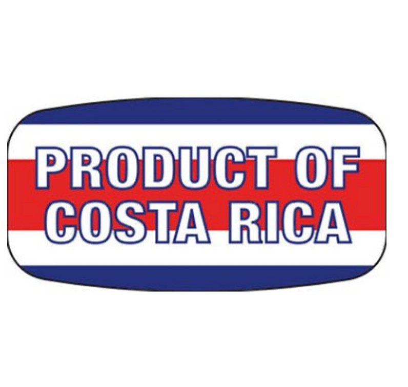 1000 each per roll .625″ X 1.25″ LABELS Stickers PRODUCT OF COSTA RICA