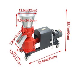 Chicken Feed Pellet Mill Machine arm Feed Granulator 4-Head Rollers 220V 1Phase