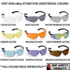 (12 PAIR) PYRAMEX ZTEK SAFETY GLASSES SILVER MIRROR LENS SUNGLASSES S2570S Z87+