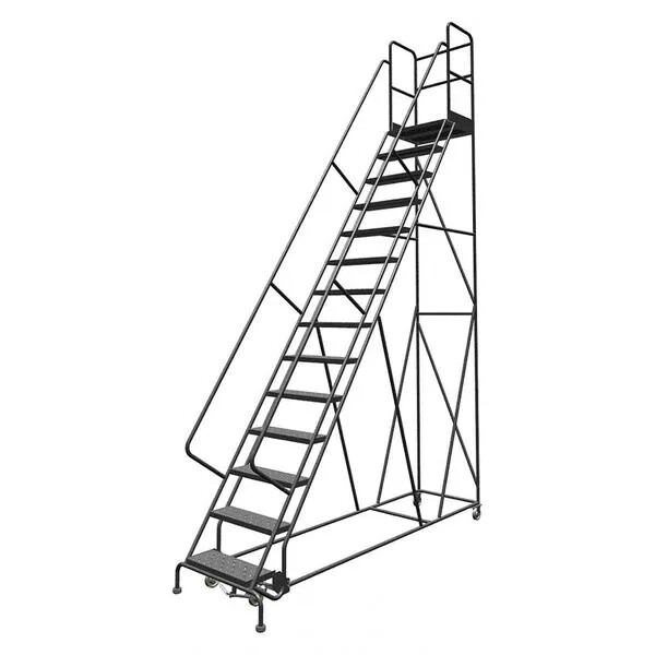 NEW! Tri-Arc 146 in H Steel Rolling Ladder, 11 Step Serrated, 450 lb Load Cap!!