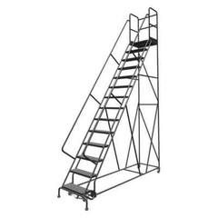 NEW! Tri-Arc 146 in H Steel Rolling Ladder, 11 Step Serrated, 450 lb Load Cap!!