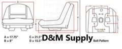 To fit High Back John Deere mower seat L100 L120 L130 135 145 L110 G110 L105