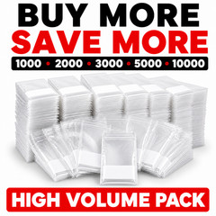 4×6 Clear Poly Bags 2 Mil Zip Lock White Block for Screws Nuts Parts Bulk