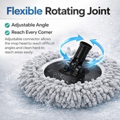 11″ Car Wash Mop Head Chenille Microfiber Replacement Mop Head w/ Base