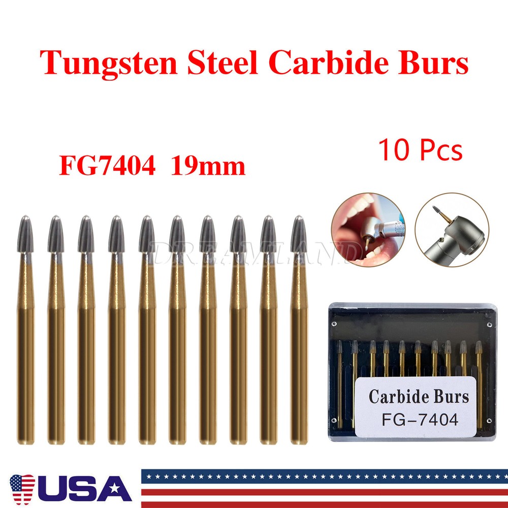Dental Tungsten Carbide Bur Trimming&Finishing Egg Football FG 7404 7406 7408 DL