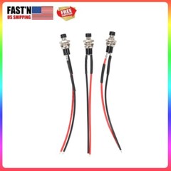 3Pcs Mini SPST Push Button Switch Momentary 12V 5A w Pre-soldered Wire 7mm