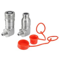 90 Degree Flat Face Skid Steer Hydraulic Quick Connect Coupler Set 3/8″ JIC Male