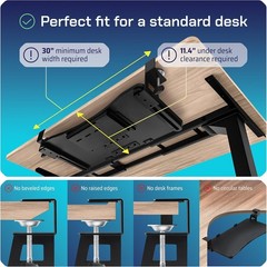 Keyboard Tray | Under Desk Keyboard Tray Slide Out w/Adjustable C-Clamps