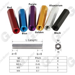 M3 Aluminium Alloy Female Long Nut Thread Pillar PCB Spacer Studs Standoff Hex