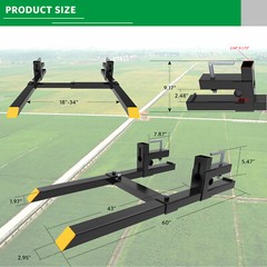 2000lb 4000lb Tractor Pallet Fork Bucket Clamp on Skid Steer Loader 43” 60”