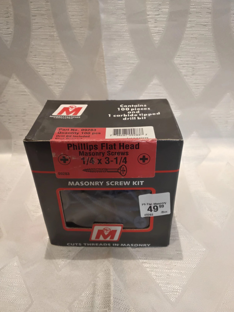 Midwest Blue Ruspert Slotted Hex Washer Head Masonry Screws 100 Pack 1/4″x3-1/4″