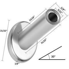 T316 Stainless Steel 30° Degree Angle Protector Sleeves for 1/8″ Cable Railing