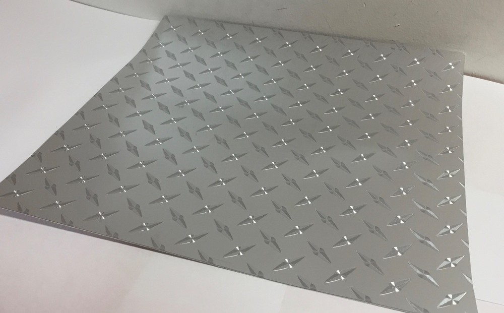 Diamond Plate Classic Sign Vinyl, 24″x 10 Feet, Sticky Flat Plastic, Ships Free