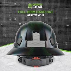 GREEN DEVIL Full Brim Hard Hat Vented Construction Safety Helmet OSHA Approve