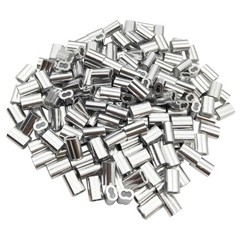 200pcs 1/16″ Aluminum Crimping Loop Sleeve, Cable Ferrule Wire Rope Sleeves
