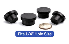 1/4” Rubber Hole Plugs Push In Stem Bumper 20 per package