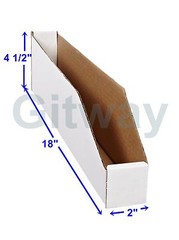 50- 2″ x 18″ x 4 1/2″ Corrugated Cardboard Open Top Storage Parts Bin Bins Boxes