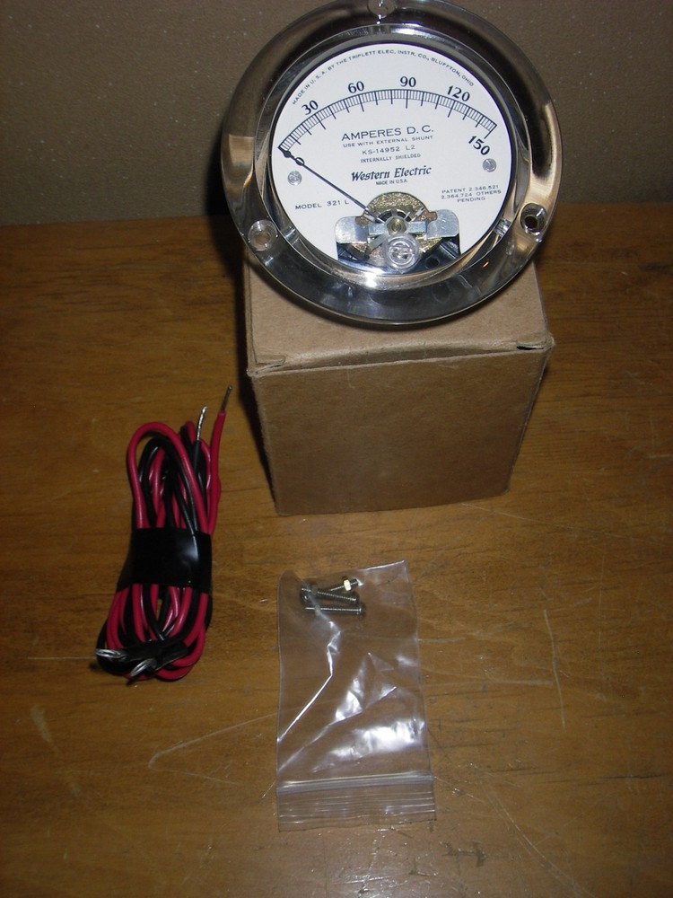 NEW: Western Electric Model 321-L Analog 150 Amp Meter, Ammeter.