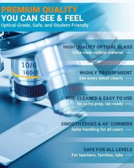 Microscope Slides and Covers Kit – 50 Blank Pre-Cleaned Glass Slides for Microsc