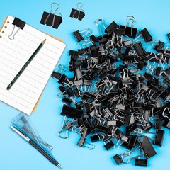 200 Count Binder Clips Assorted Sizes, 4 Sizes Large, Medium, Small, Mini, Metal