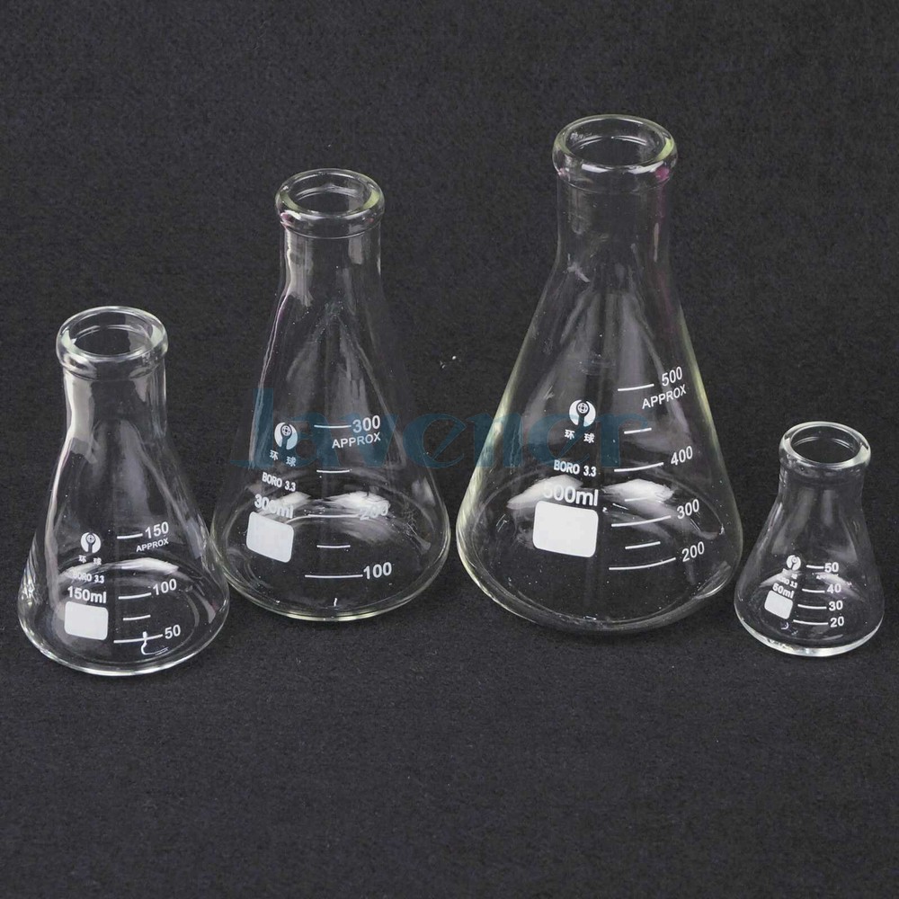 50/100/150/200/250/300/500/1000ml Borosilicate Glass Conical Erlenmeyer Flask