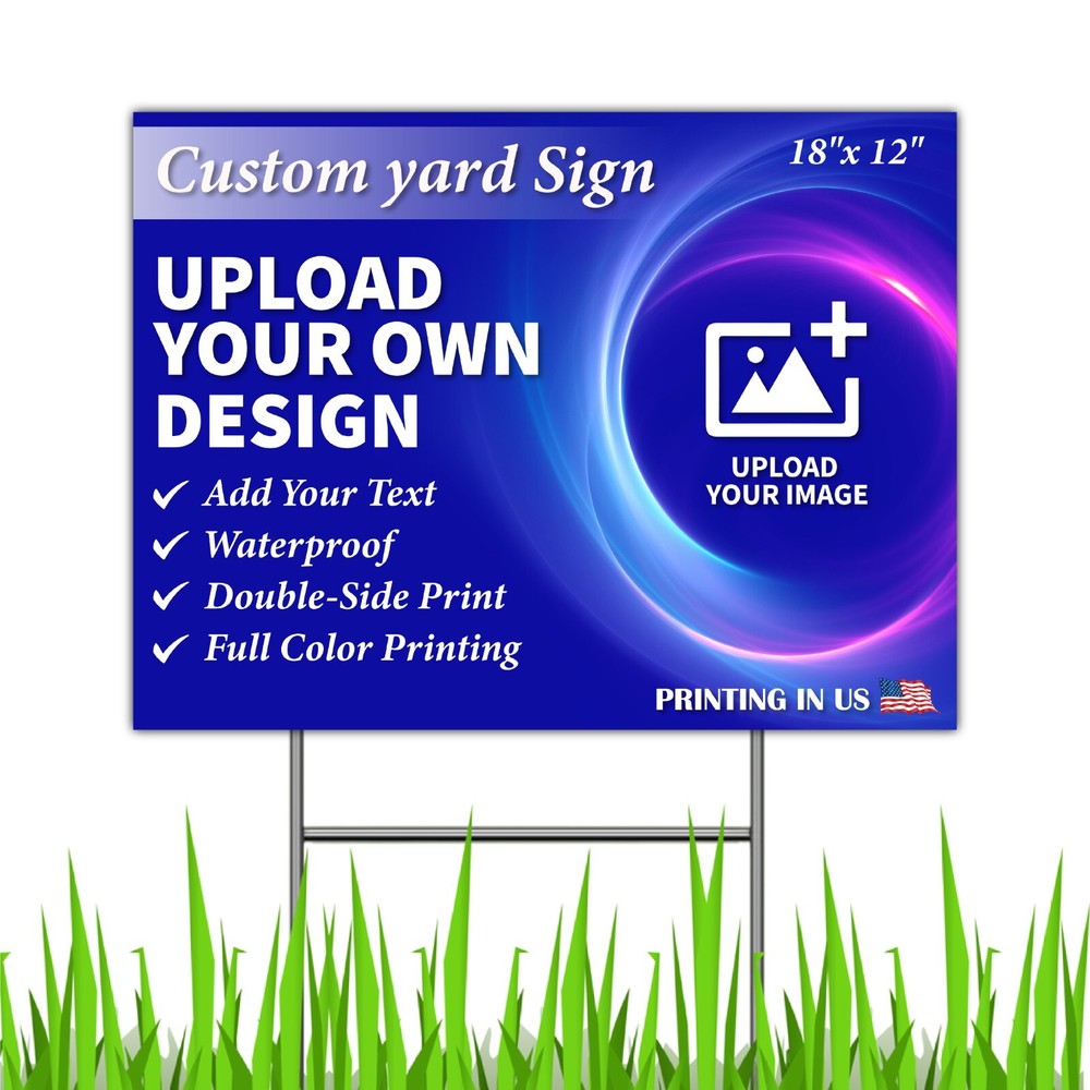 Custom Yard Signs with Stake – Personalized Blank Corrugated Lawn Sign 18×24