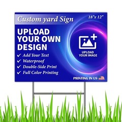 Custom Yard Signs with Stake – Personalized Blank Corrugated Lawn Sign 18×24