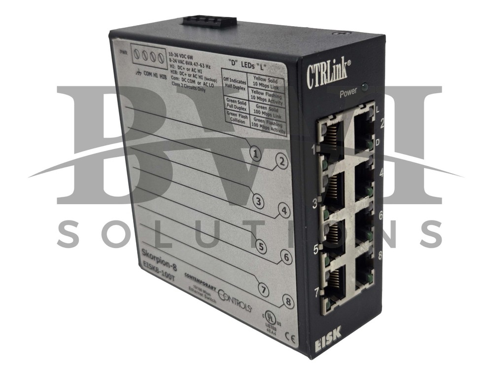 Contemporary Controls EISK8-100T Skorpion 8-Port 10/100Mbps Switch EISK8100T