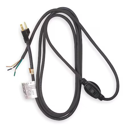Power Cord, 5-15P, Sjt, 8 Ft, Blk, 10A, 18/3, 1Vep4