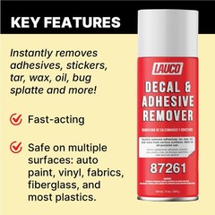 LAUCO Decal & Adhesive Remover – 13 oz Aerosol Spray – Removes Stickers, Tar,