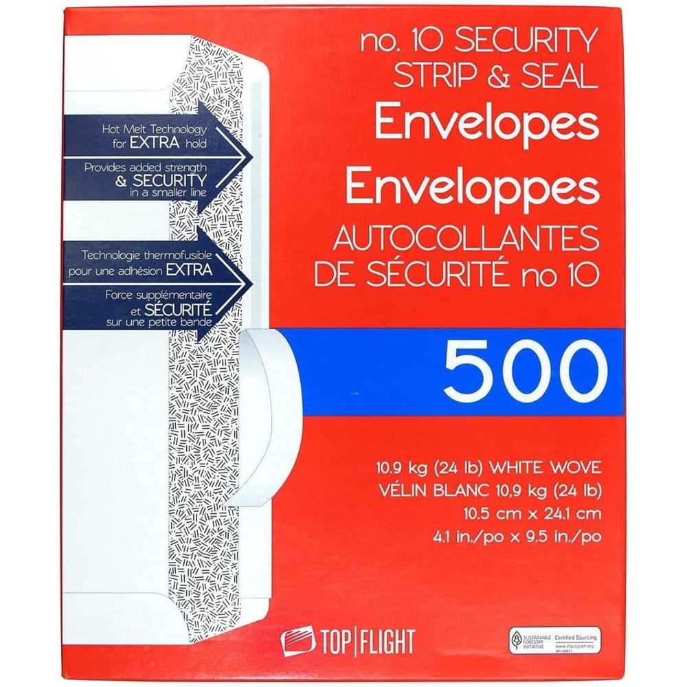 Security Letter White Business Envelopes Self Stick Bulk 500 Peel Seal Tinted
