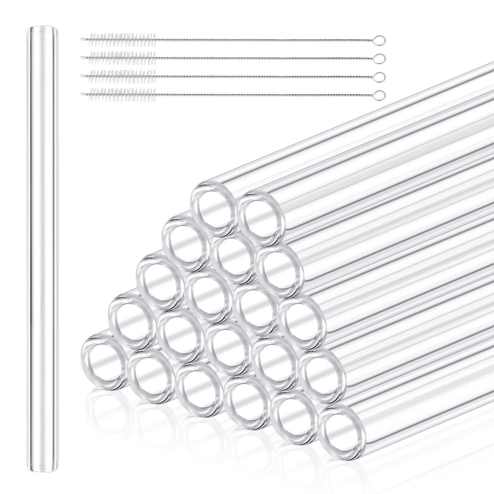 20 Pieces 8 Inches Long Clear Glass Tubes for 8 inches x 0.5 inches,