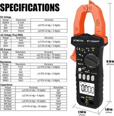 Handheld BTMETER Clamp Meter AC&DC Volt Amp Multimeter Current Clamp Amperemeter