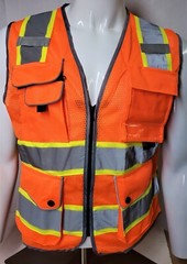 FX High Visibility Reflective BLACK OR BLUE Safety Vest w/ ID pocket FXSV8-BK
