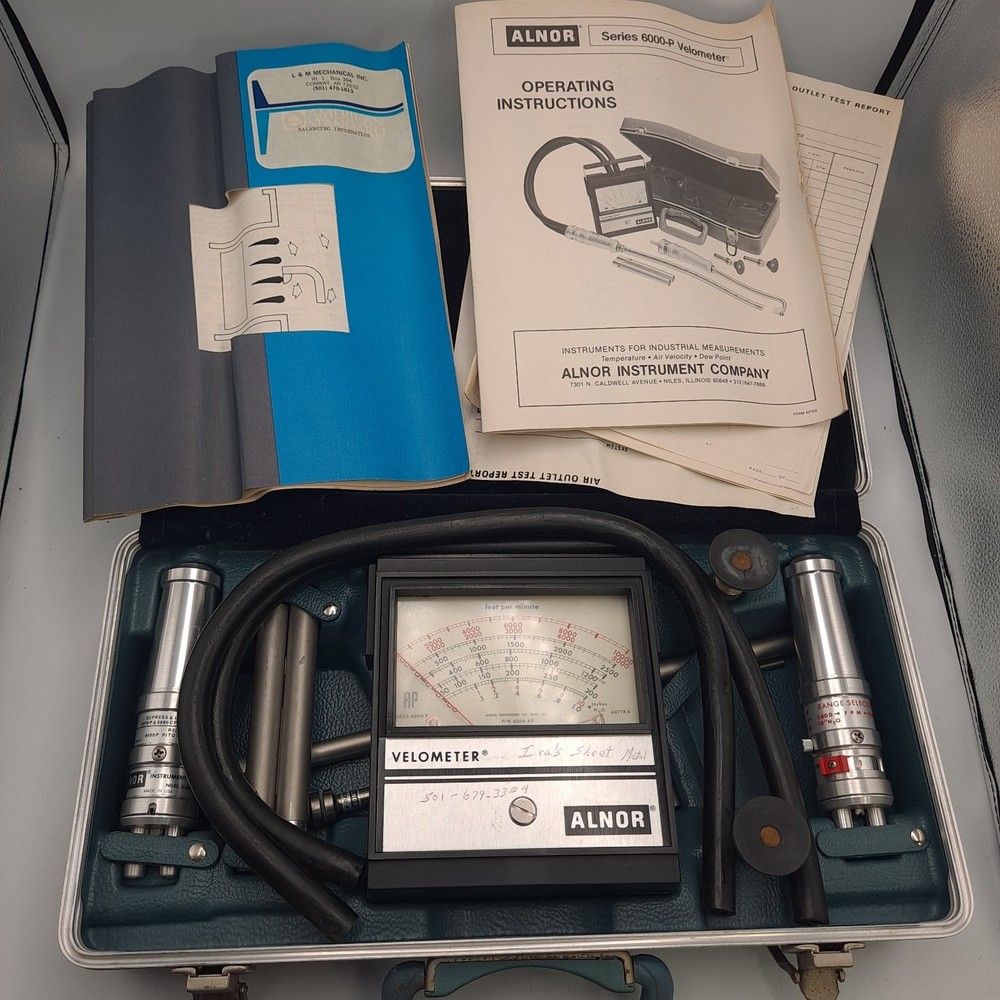 Alnor 6006 AP Velometer Air Velocity Flow Meter Kit