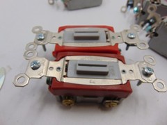 (Lot of 6 switches) Legrand Single Pole Locking switch With 4 Keys 20 Amp Gray