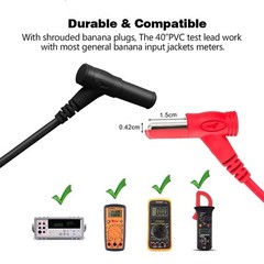 8Pcs Automotive Back Probe Kit Multimeter Test Leads Alligator Clips Wire Tool