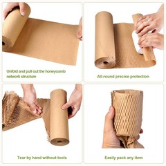 12 Inch x 60Ft Honeycomb Packing Paper Cushioned Wrap for Moving Shipping