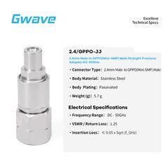 2.4mm Male to GPPO (Mini-SMP) Male Adapter, DC – 50GHz