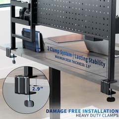VIVO Black Steel Clamp-on 46″ Multi-Purpose Pegboard Organizer