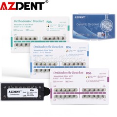 AZDENT Dental MIM Monoblock Orthodontic Brackets Braces Mini Roth/MBT Hooks 345