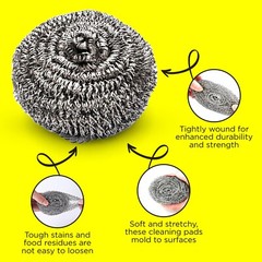 Stainless steel scourer 12 pcs scrubber for pots dishes ovens grills SIMBASTEEL