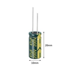 10pcs 200V 47uF 10x20mm High Frequency Aluminum Electrolytic Capacitor TV LCD