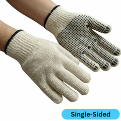 240 Pairs, PVC Single Dot Gloves Large Tan, Black Knitted Cotton, PVC
