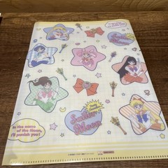 Vintage Anime 1990s SAILOR MOON clear document file folder Bandai Namco
